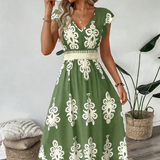 Candela - Vestido maxi barroco com decote em V para Mulher