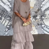 Lara - Vestido artístico folgado para Mulher
